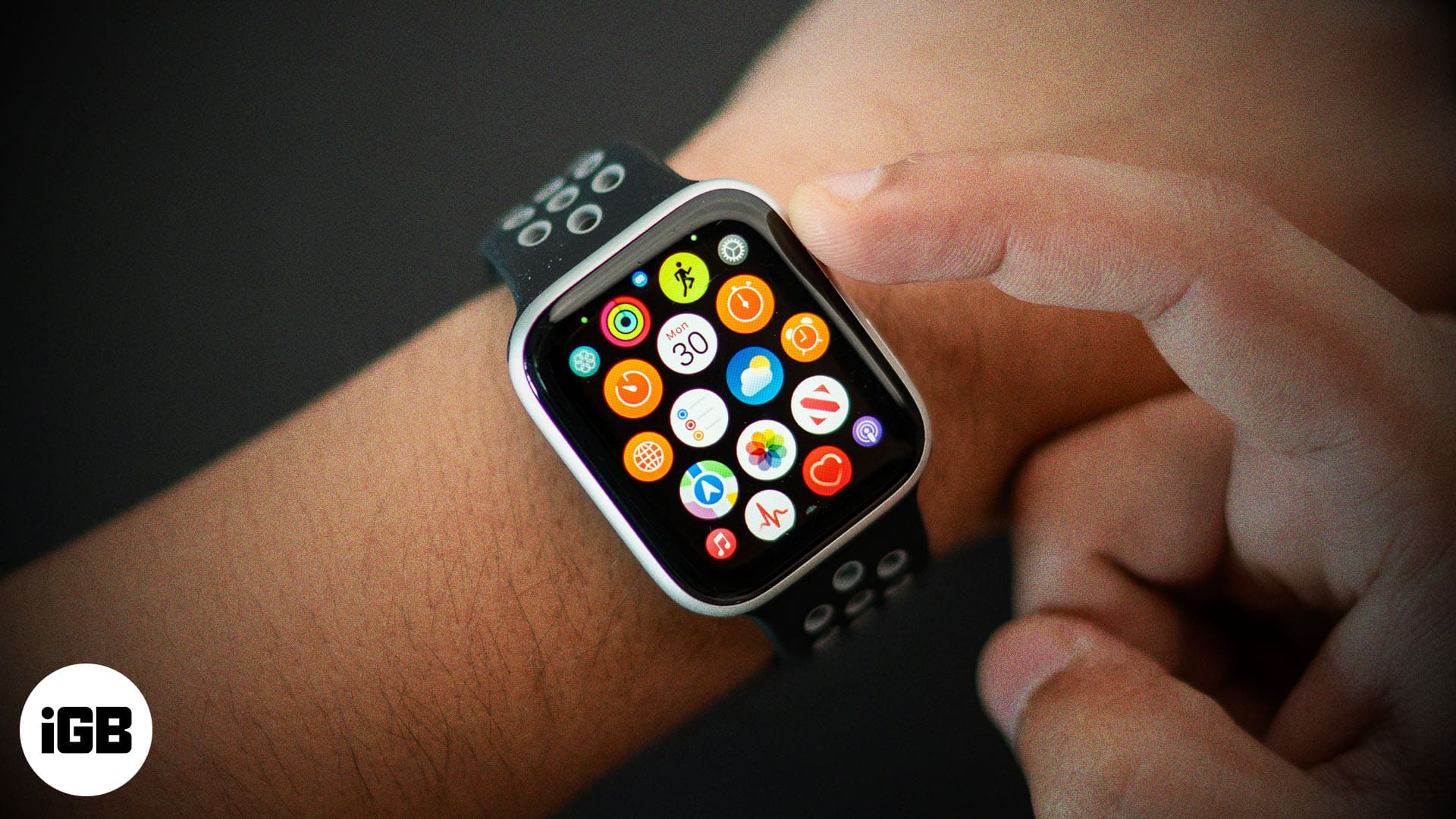 Grid View on an Apple Watch.