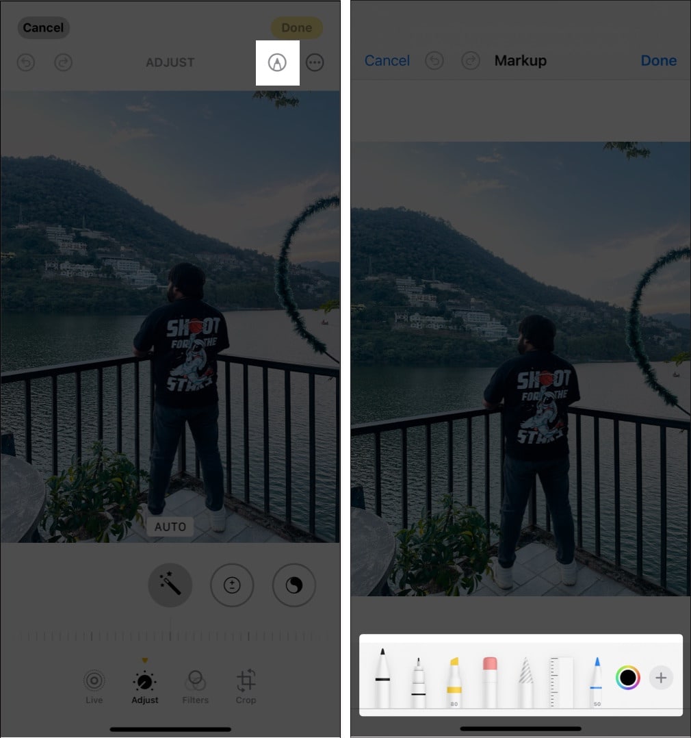 Accessing markup tools in iOS 18 Photos app