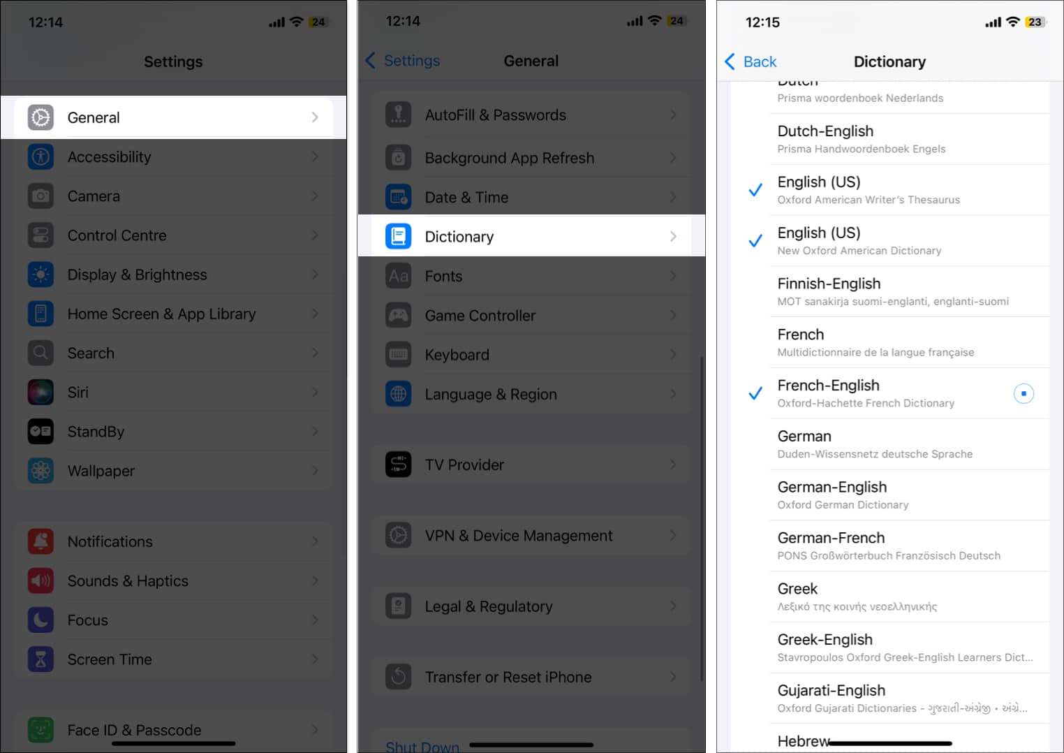 Downloading dictionaries to use in iPhone Settings