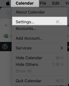 Accessing Calendar app settings on a Mac