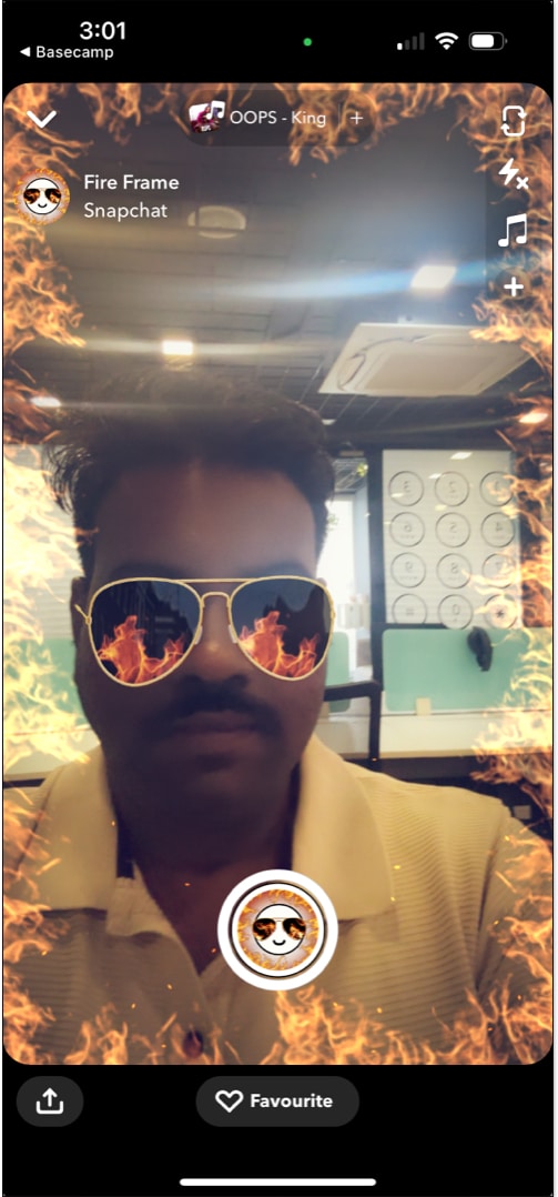 Fire Frame Snapchat lens