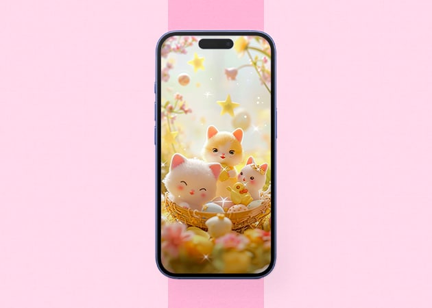 Hello Kitty and friends wallpaper iPhone mockup