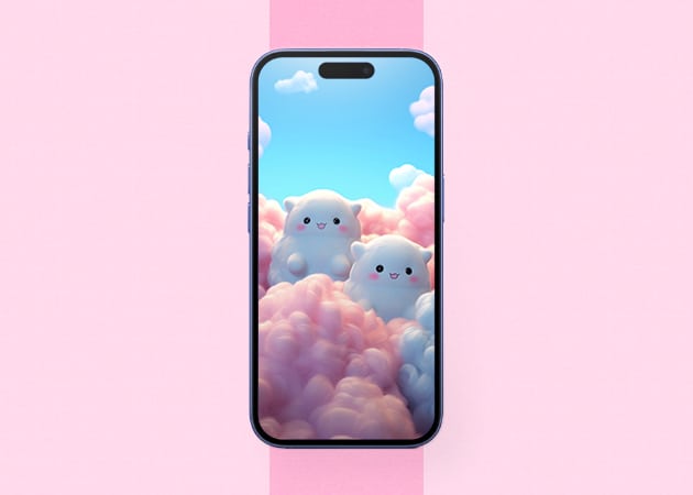 Hello Kitty pastel aesthetic wallpaper iPhone mockup