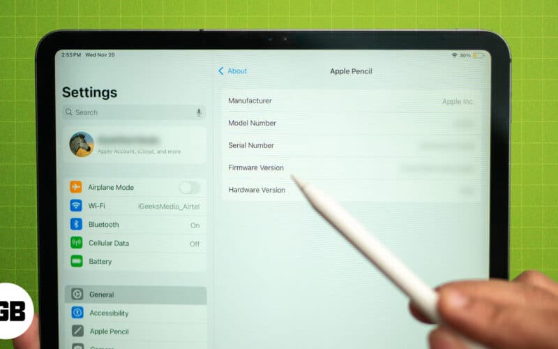 How to find out your Apple Pencil firmware version