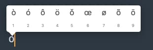 Accented characters for the letter O on a Mac