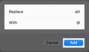 Setting up a Text Replacement shortcut in macOS