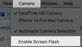 Disabling Screen Flash for Camera Booth