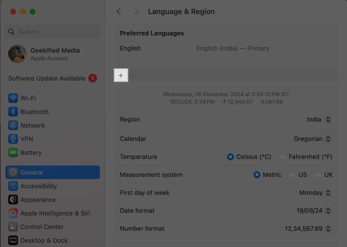 Adding a new language on a Mac