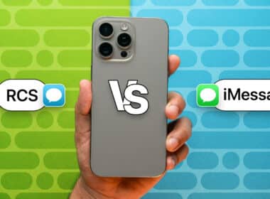 RCS vs. iMessage on an iPhone.