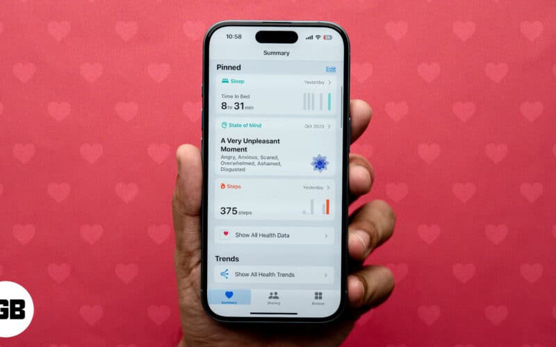 Health app on an iPhone