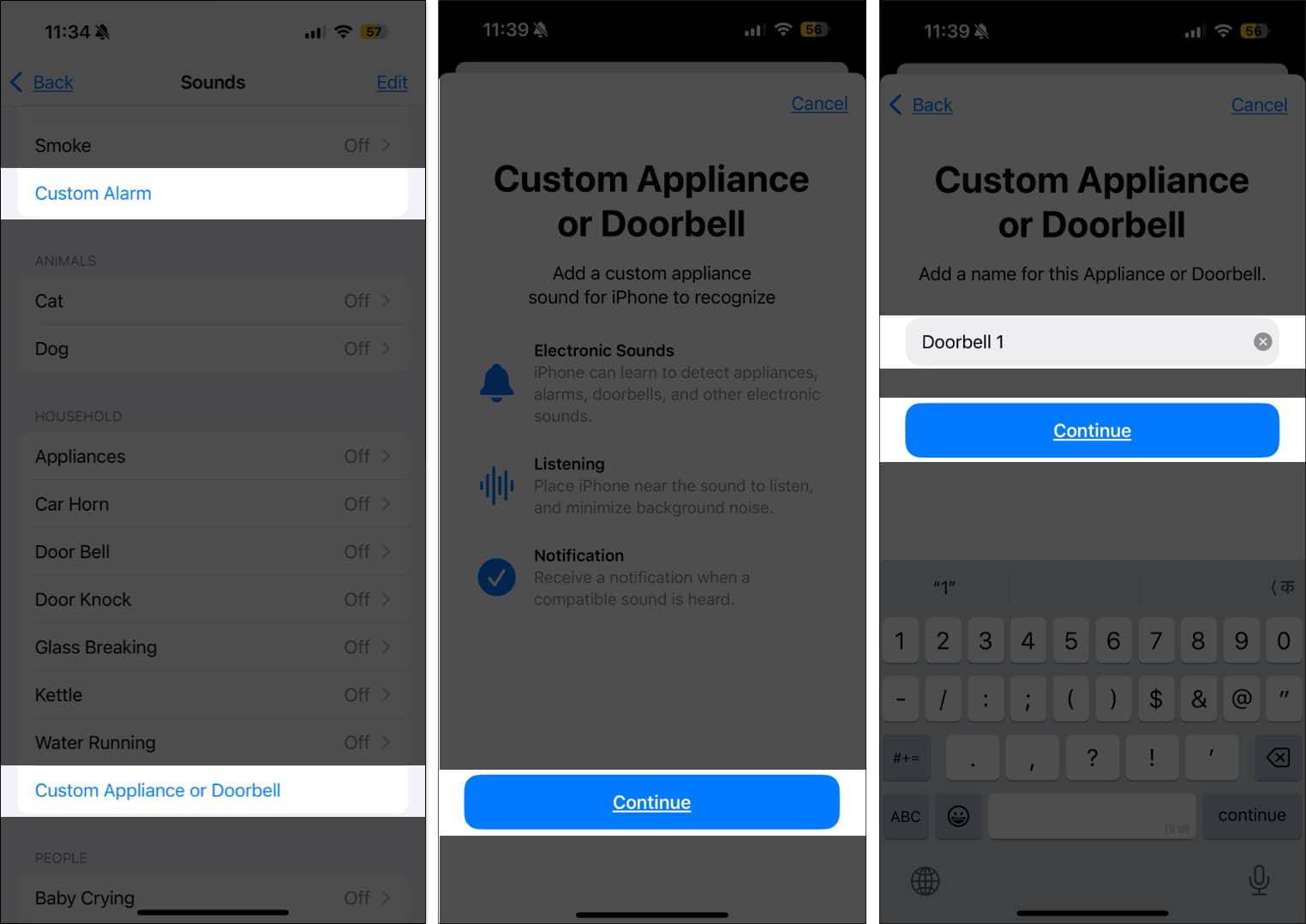 Setting up Sound Recognition to detect custom sound on an iPhone