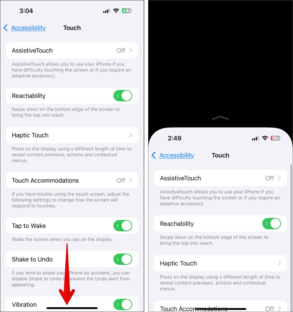 Using Reachability on iPhone with Face ID