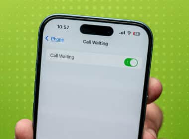 Call waiting feature on an iPhone toggled on.