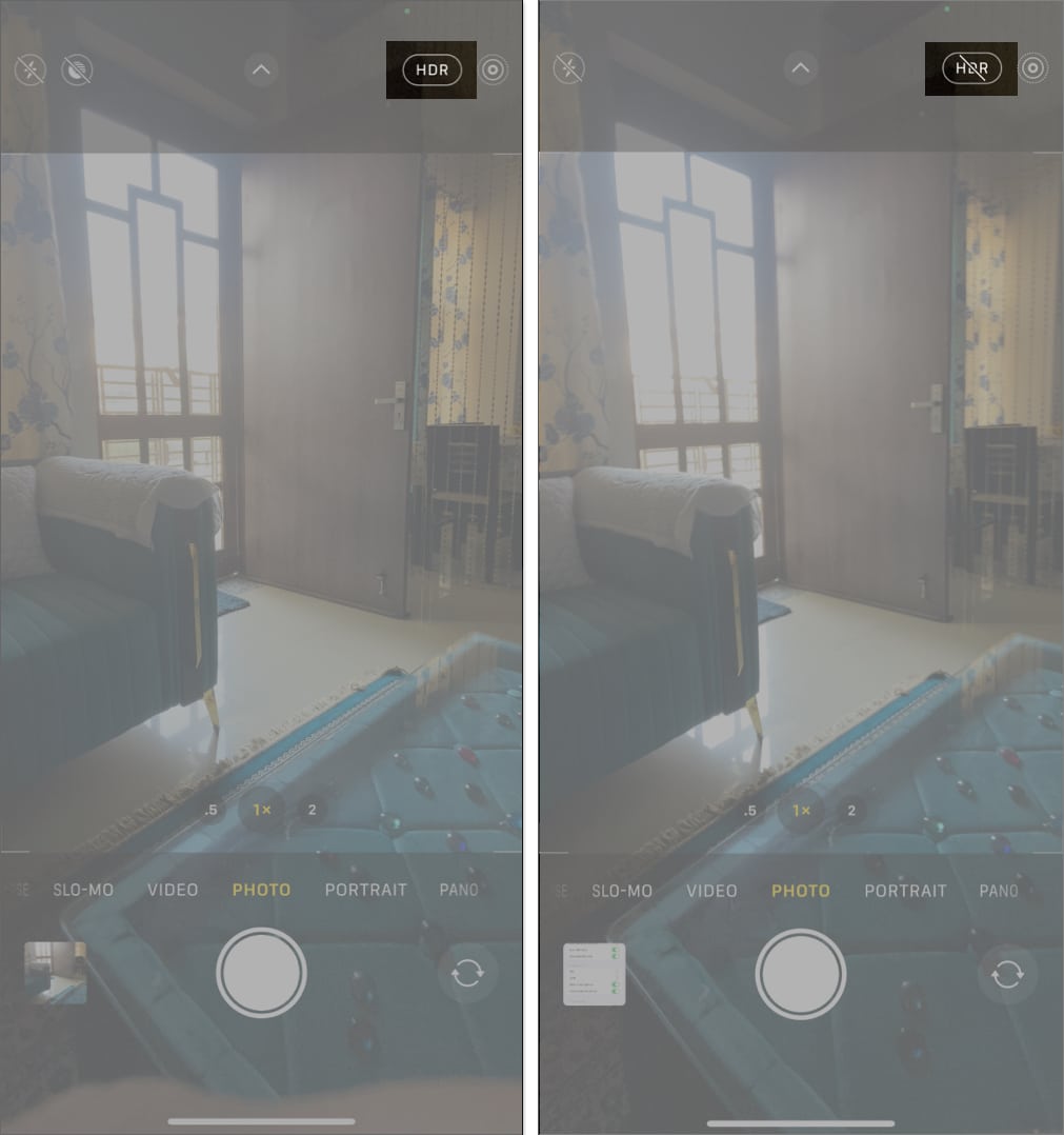 Disabling HDR in iPhone camera app