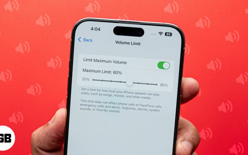 Limit Maximum Volume option enabled on an iPhone