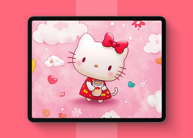 Pink Hello Kitty wallpaper for iPad