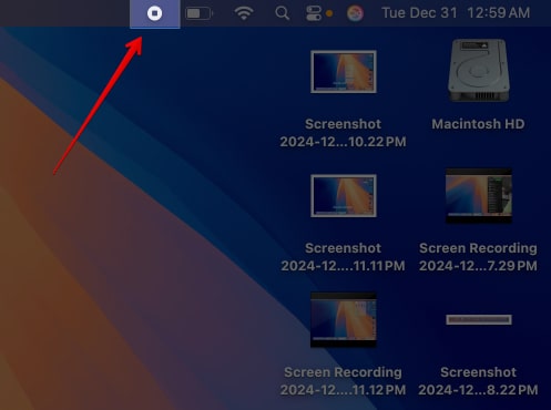 Stop screen recording on Mac